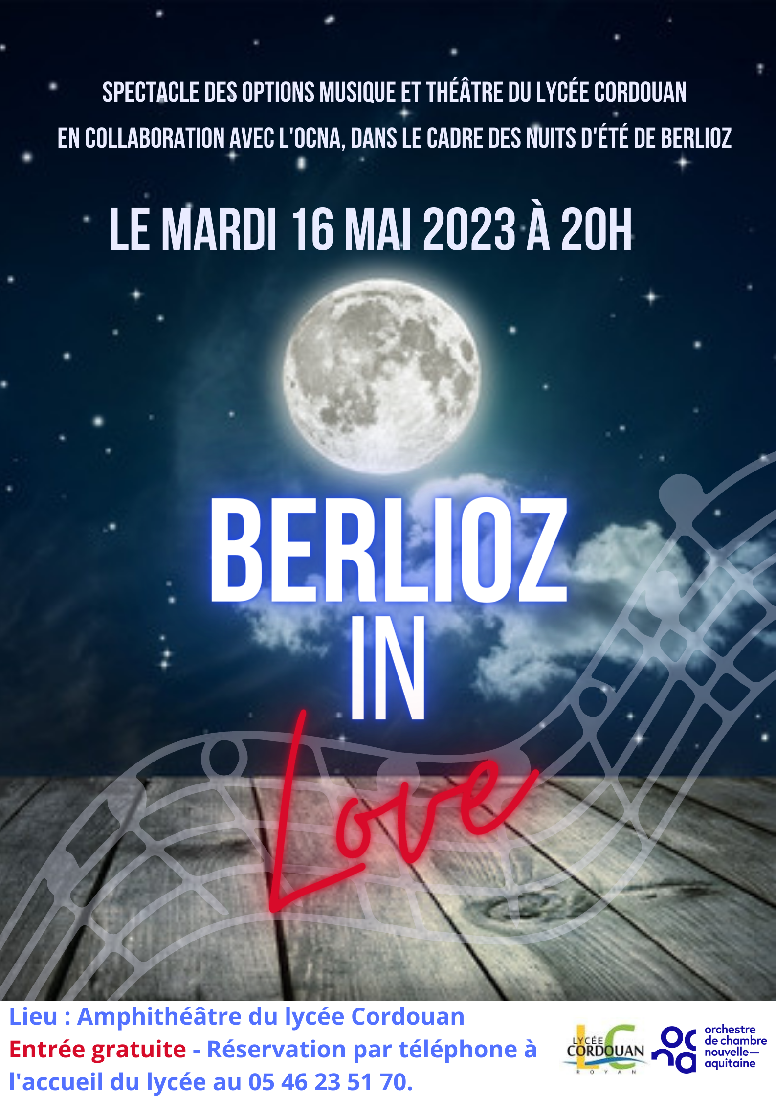Berlioz in love, spectacle des options musique et théâtre en collaboration avec l’OCNA